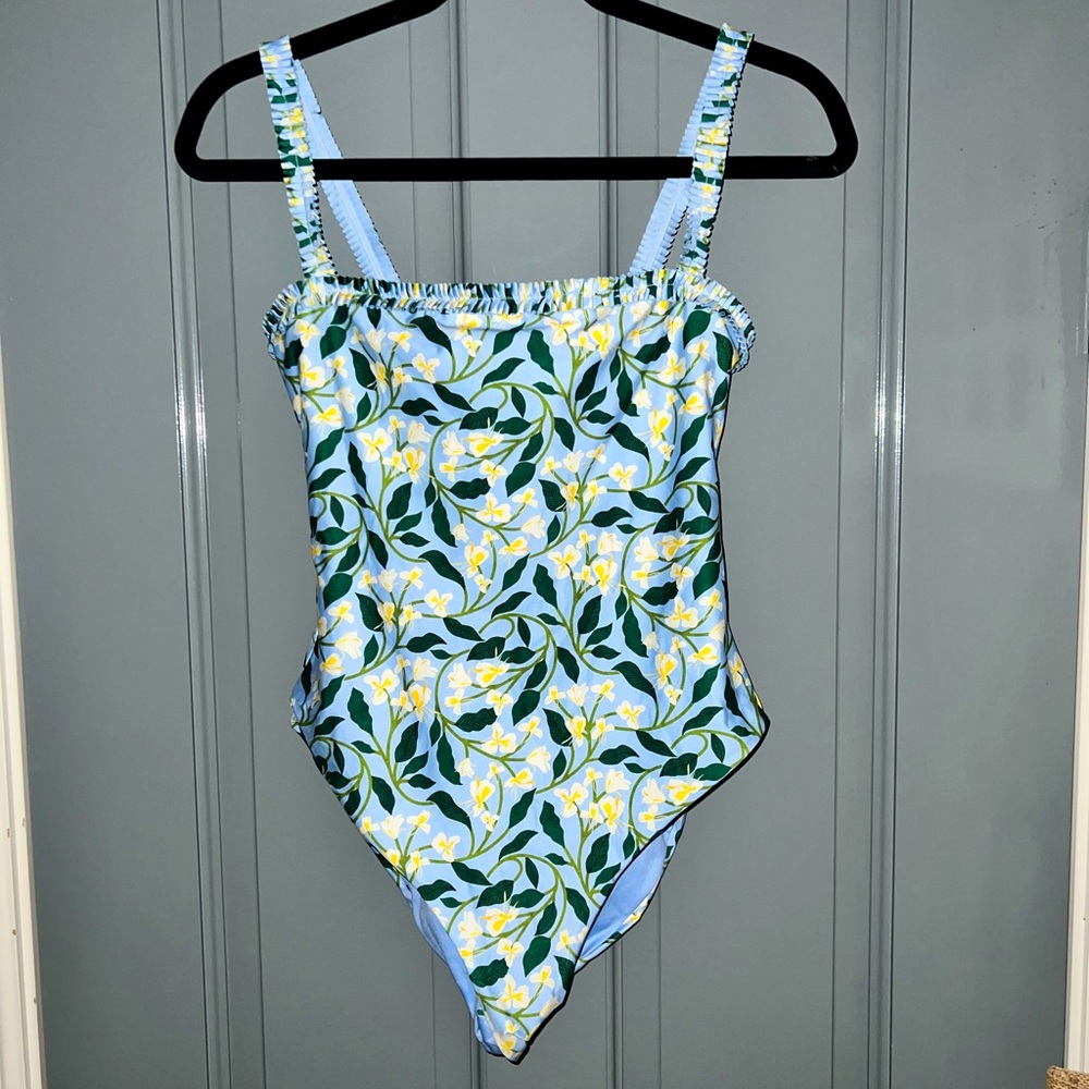 Agua by Agua Bendita Blue Floral One Piece